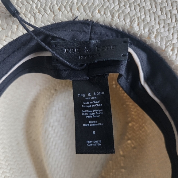 New Rag & Bone Leather Band Packable Fedora Straw Hat Small main image 5